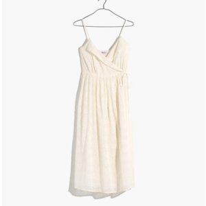 Madewell Embroidered Pleated Wrap Dress